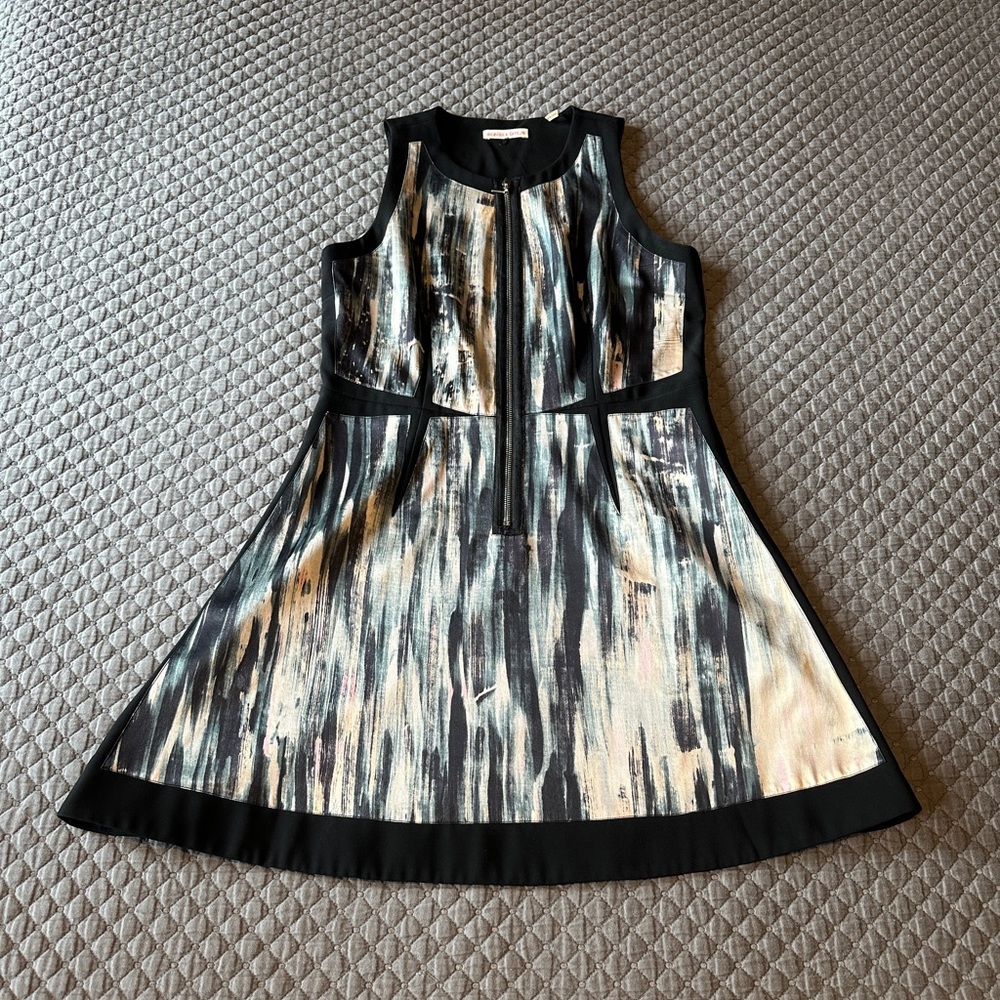 Rebecca Taylor Sheath Dress with Abstract Silk Panels